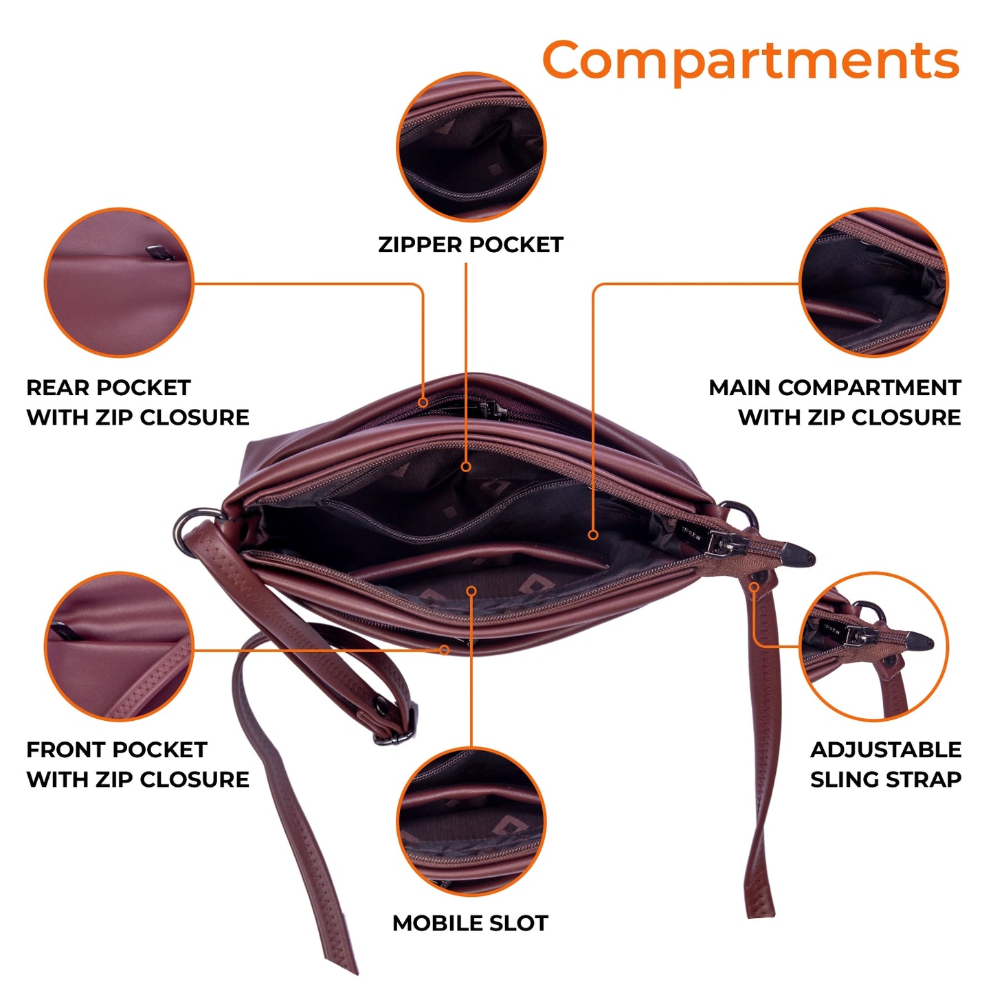 JustBags Sleek Stride Sling Bag