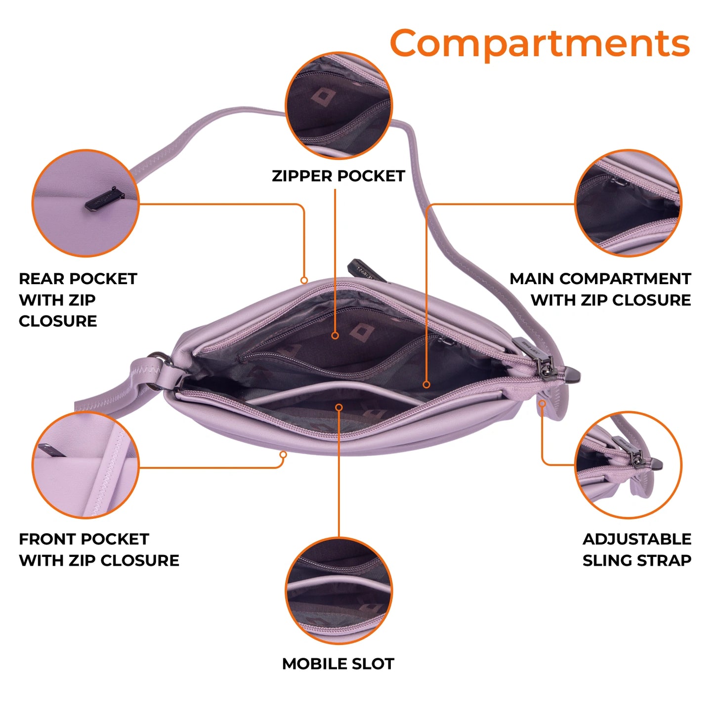 JustBags Sleek Stride Sling Bag