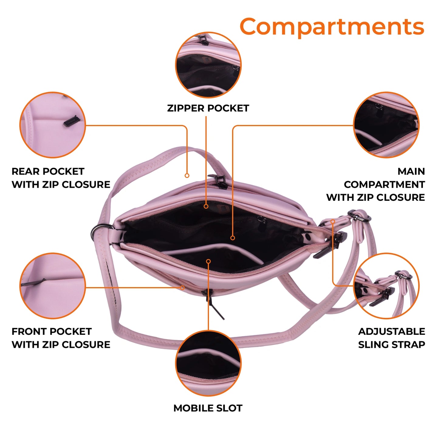 JustBags Sleek Stride Sling Bag