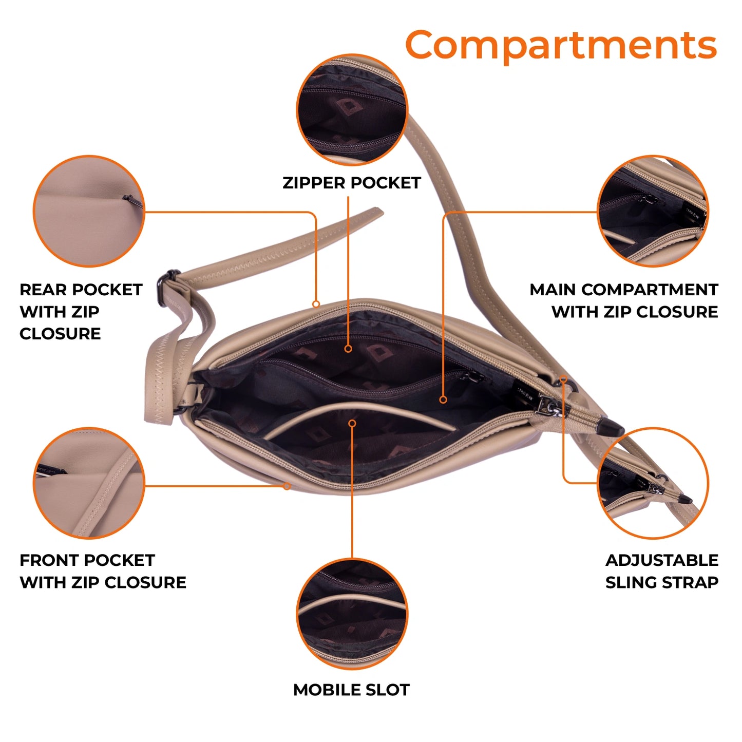 JustBags Sleek Stride Sling Bag