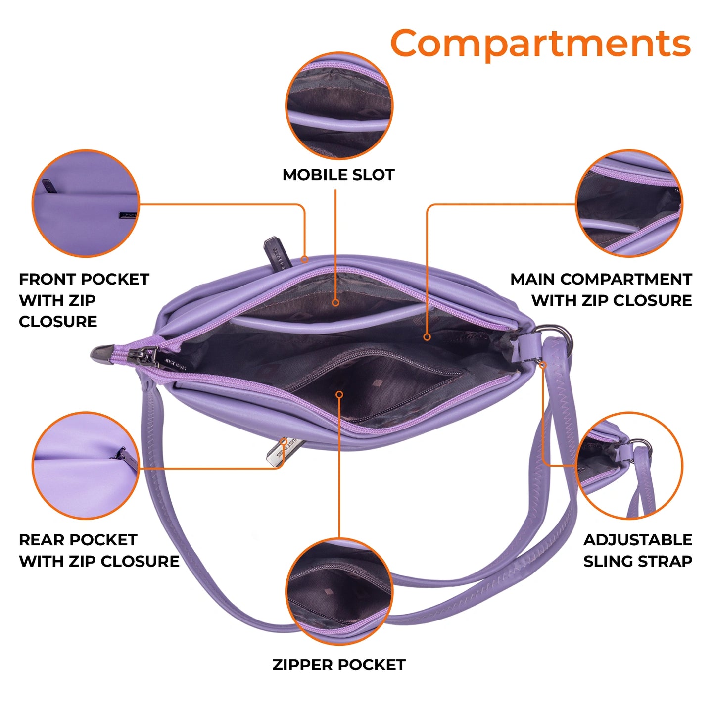 JustBags Sleek Stride Sling Bag