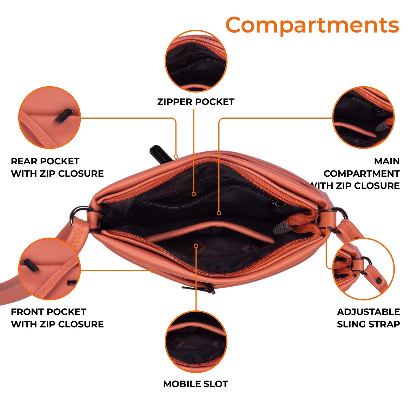 JustBags Sleek Stride Sling Bag