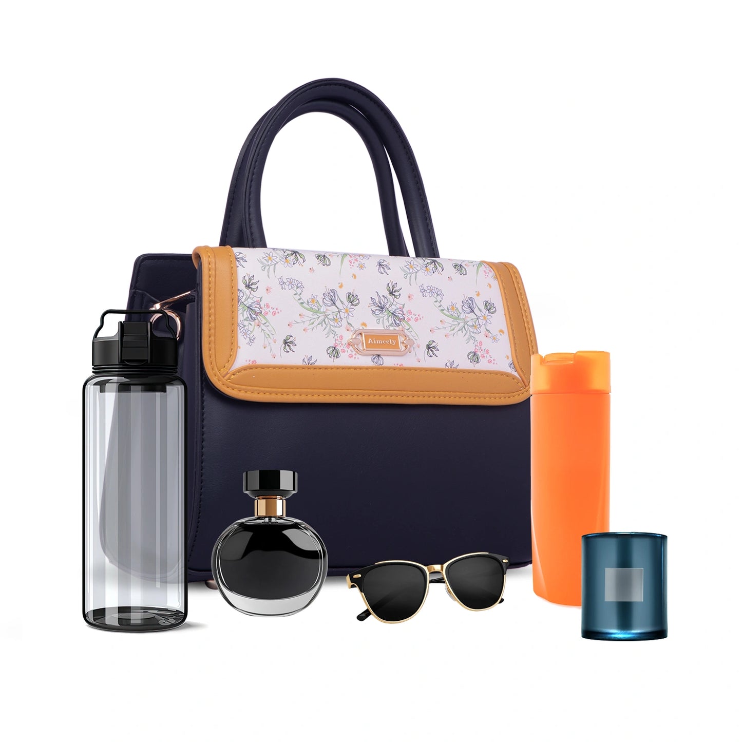 Aimleey Fleuré – Dual Tone Handbag with Sling Strap