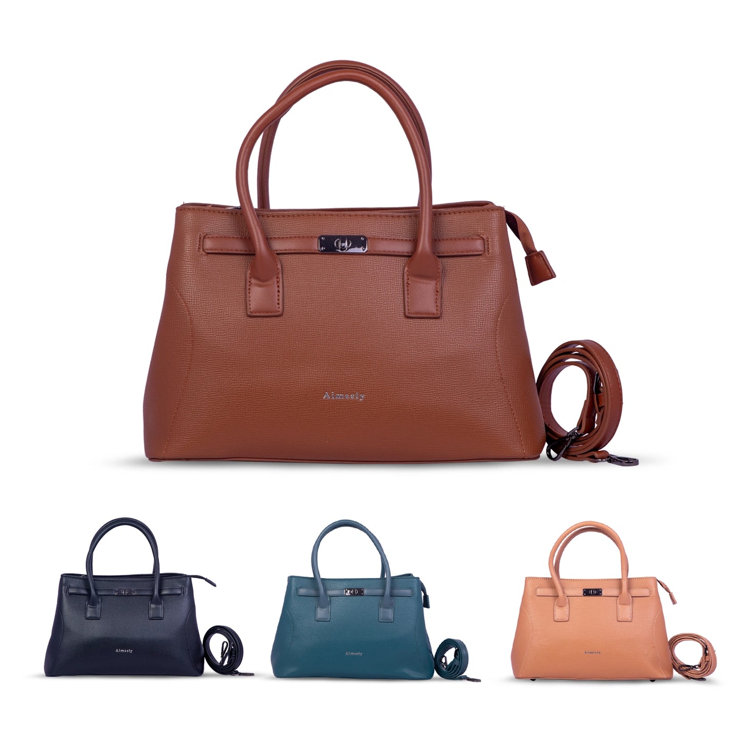 Aimleey Noir Luxe β Signature Structured Handbag