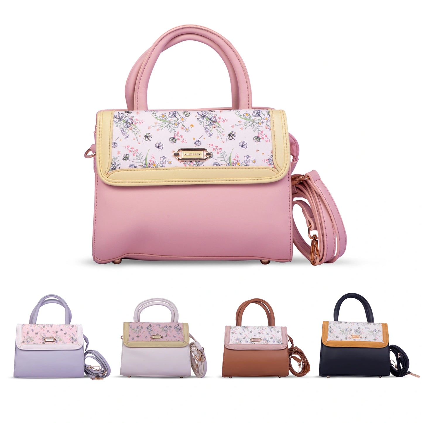 Aimleey Fleuré – Dual Tone Handbag with Sling Strap
