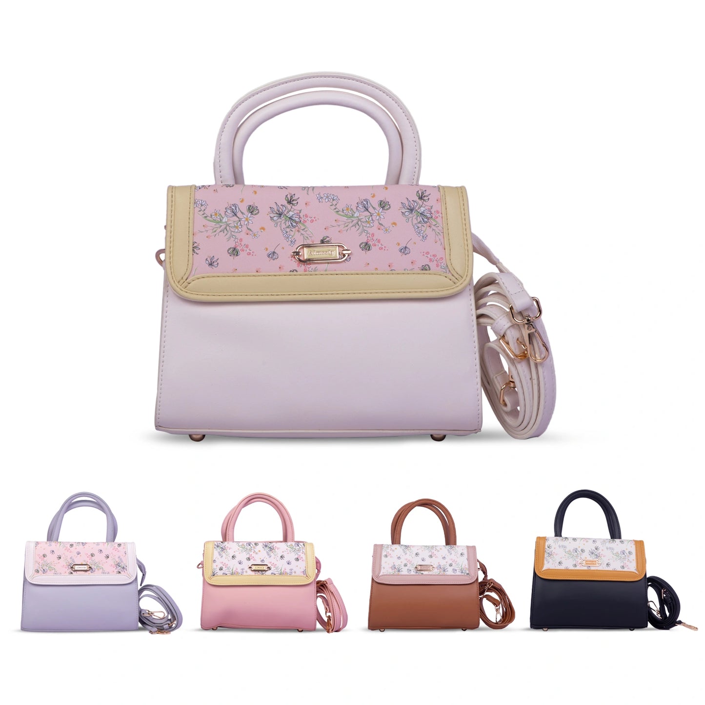 Aimleey Fleuré – Dual Tone Handbag with Sling Strap