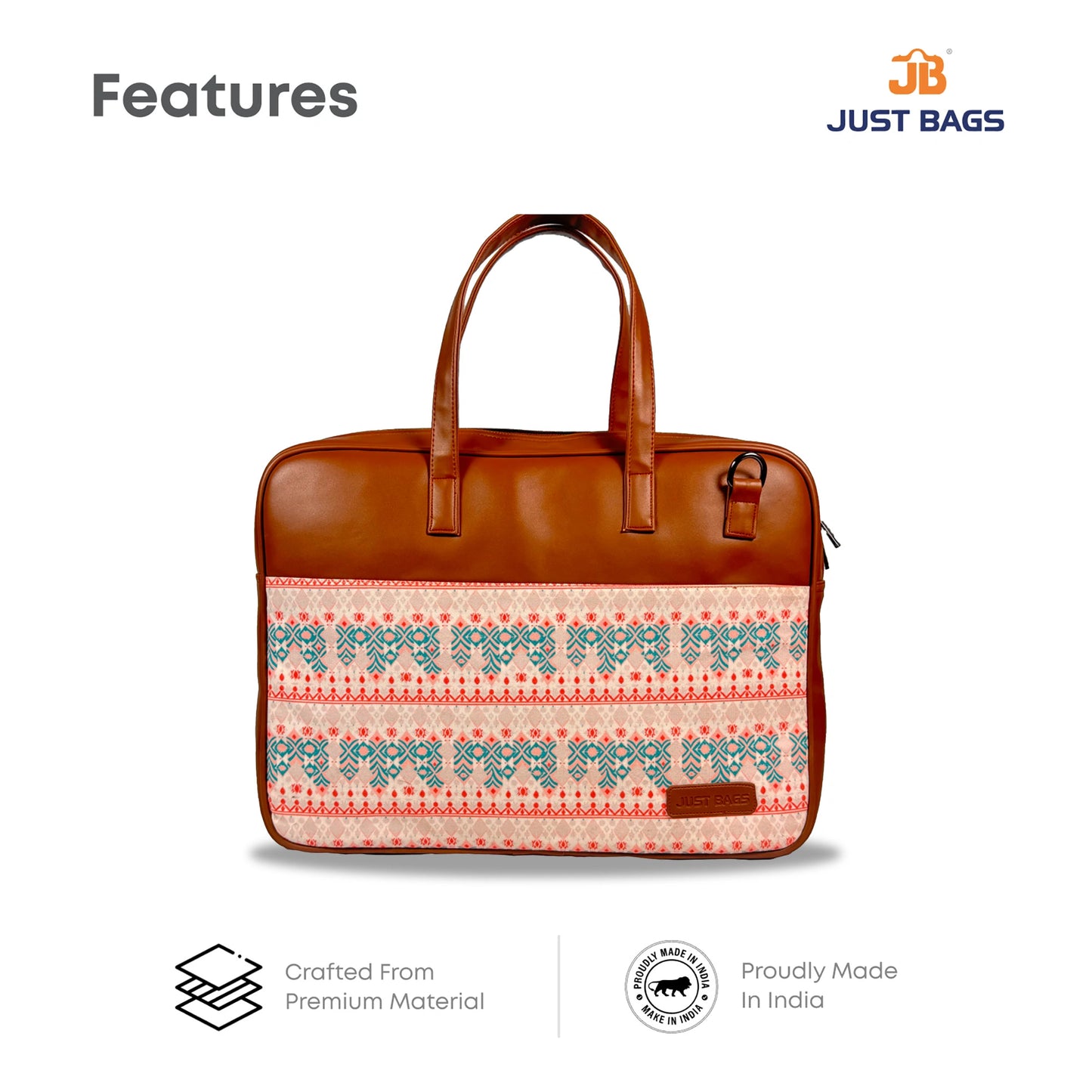 All-Over Printed Foam Leather Office Laptop Bag – Fits up to 15.5" Laptop