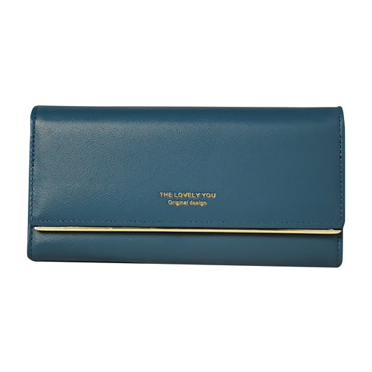 Justbags Women's Classic Style Faux Leather Wallet - Blue