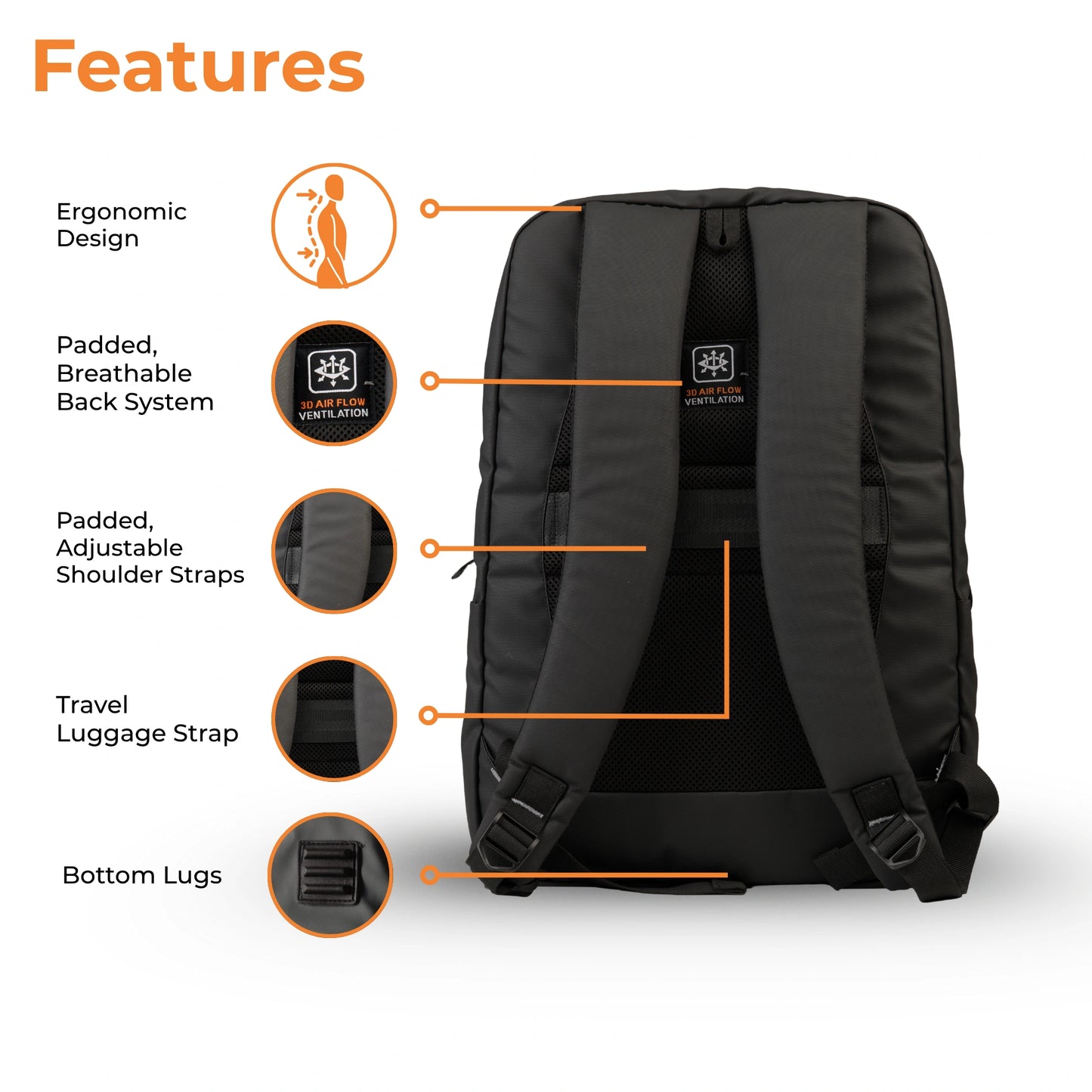 Laptop Backpack - Travel, Office, & College Essential