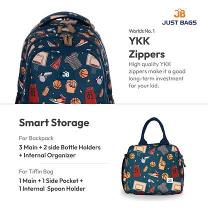 Primary School 24L Backpack & 6L TiffinBag Combo for Kids – 17 Inches-7.5 Inches | Ages 6–8