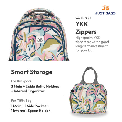 Primary School 24L Backpack & 6L TiffinBag Combo for Kids – 17 Inches-7.5 Inches | Ages 6–8