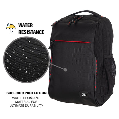 Byte Unisex Black Red Sleek Laptop Backpack