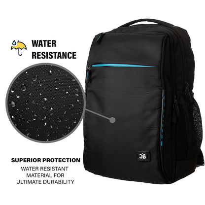 Byte Unisex Black Red Sleek Laptop Backpack