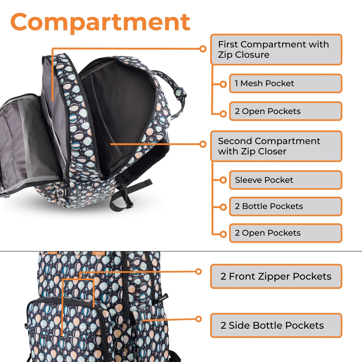 Diaper Bag Backpack - Lightweight, Durable, Travel-Friendly