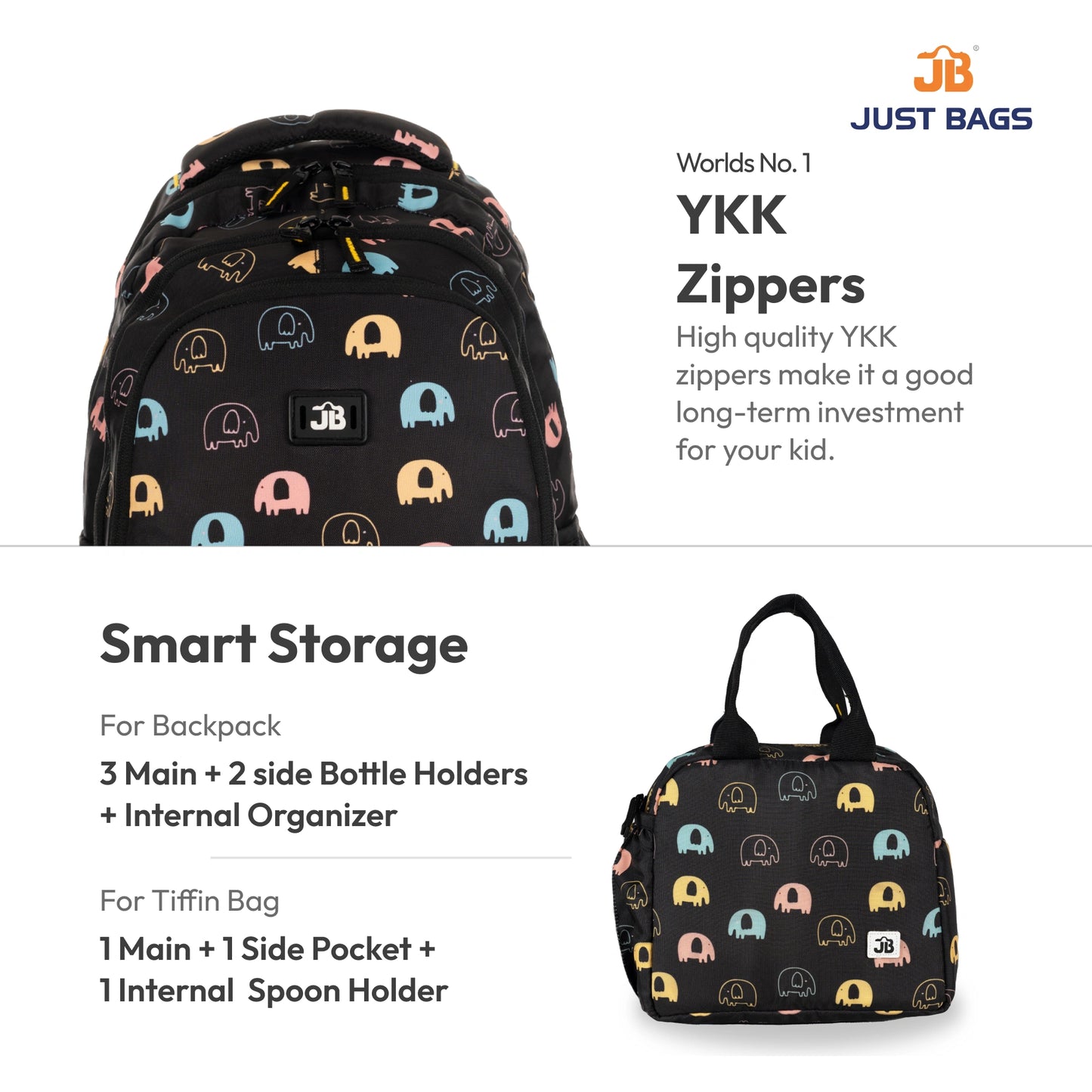 Primary School 24L Backpack & 6L TiffinBag Combo for Kids – 17 Inches-7.5 Inches | Ages 6–8