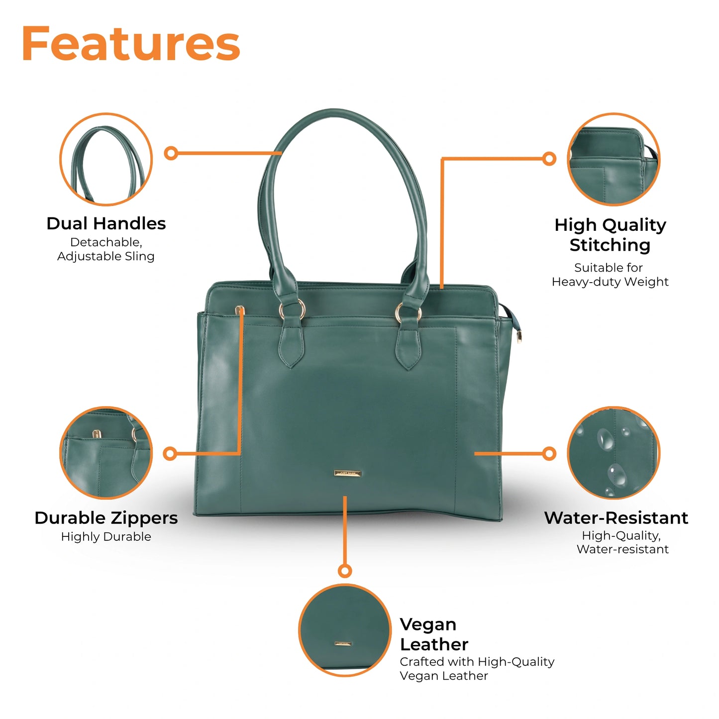 Laptop Tote Bag – Work & College Bag with Padded Laptop Compartment