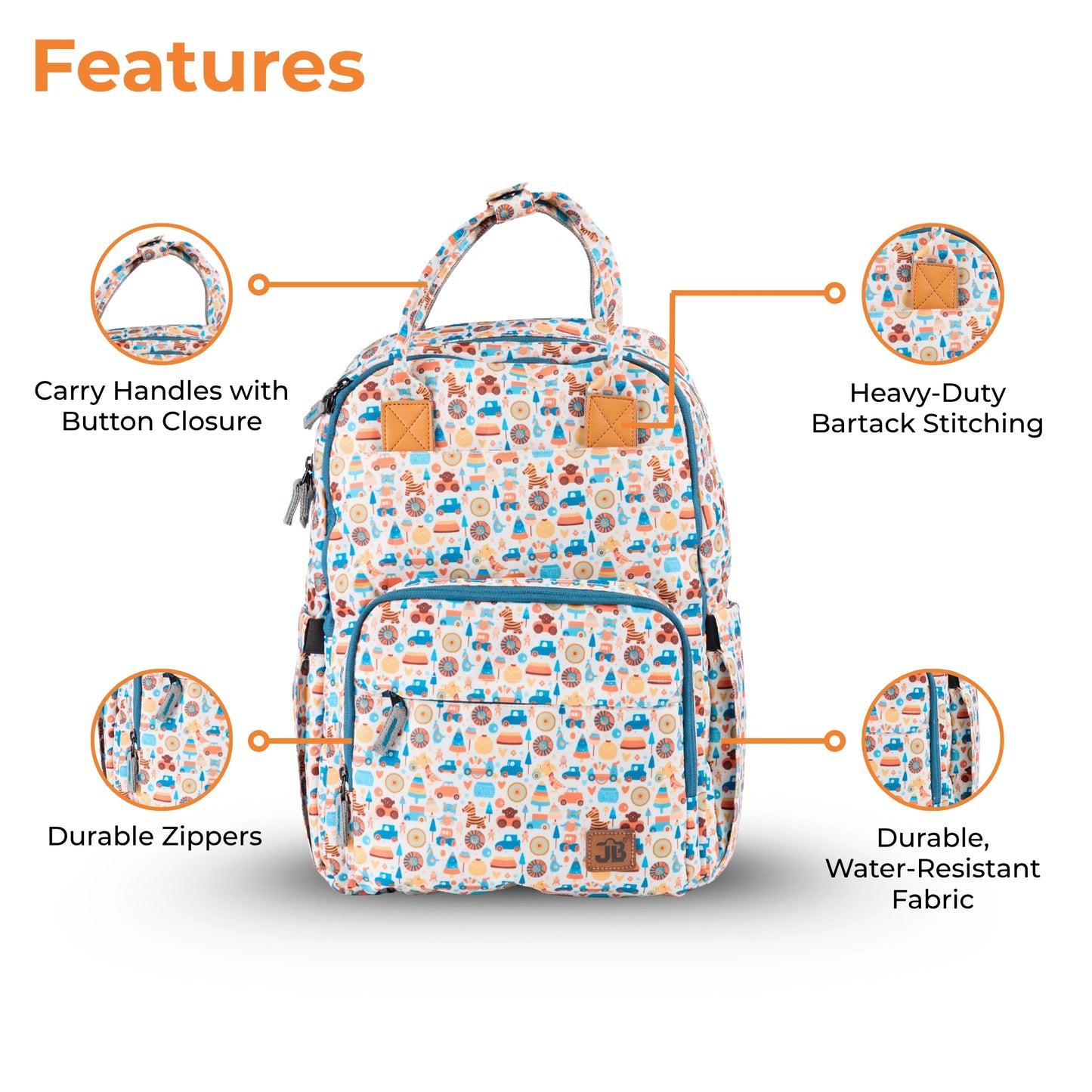 Diaper Bag Backpack - Lightweight, Durable, Travel-Friendly