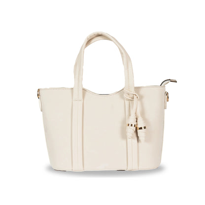 Dual-Use Faux Velvet & Leather Sling-Handbag – Gold Hardware & Tassel Detail