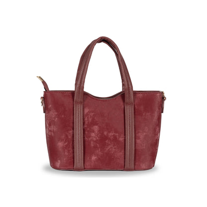 Dual-Use Faux Velvet & Leather Sling-Handbag – Gold Hardware & Tassel Detail