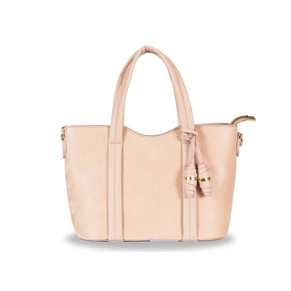Dual-Use Faux Velvet & Leather Sling-Handbag – Gold Hardware & Tassel Detail