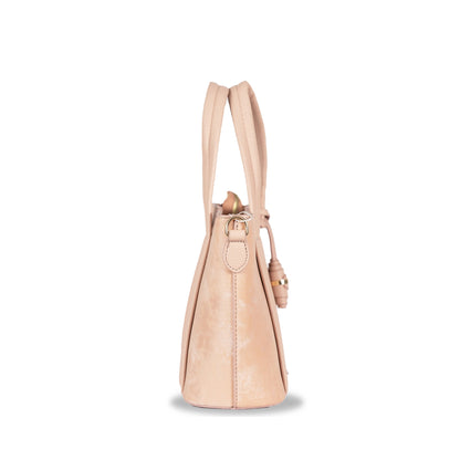 Dual-Use Faux Velvet & Leather Sling-Handbag – Gold Hardware & Tassel Detail
