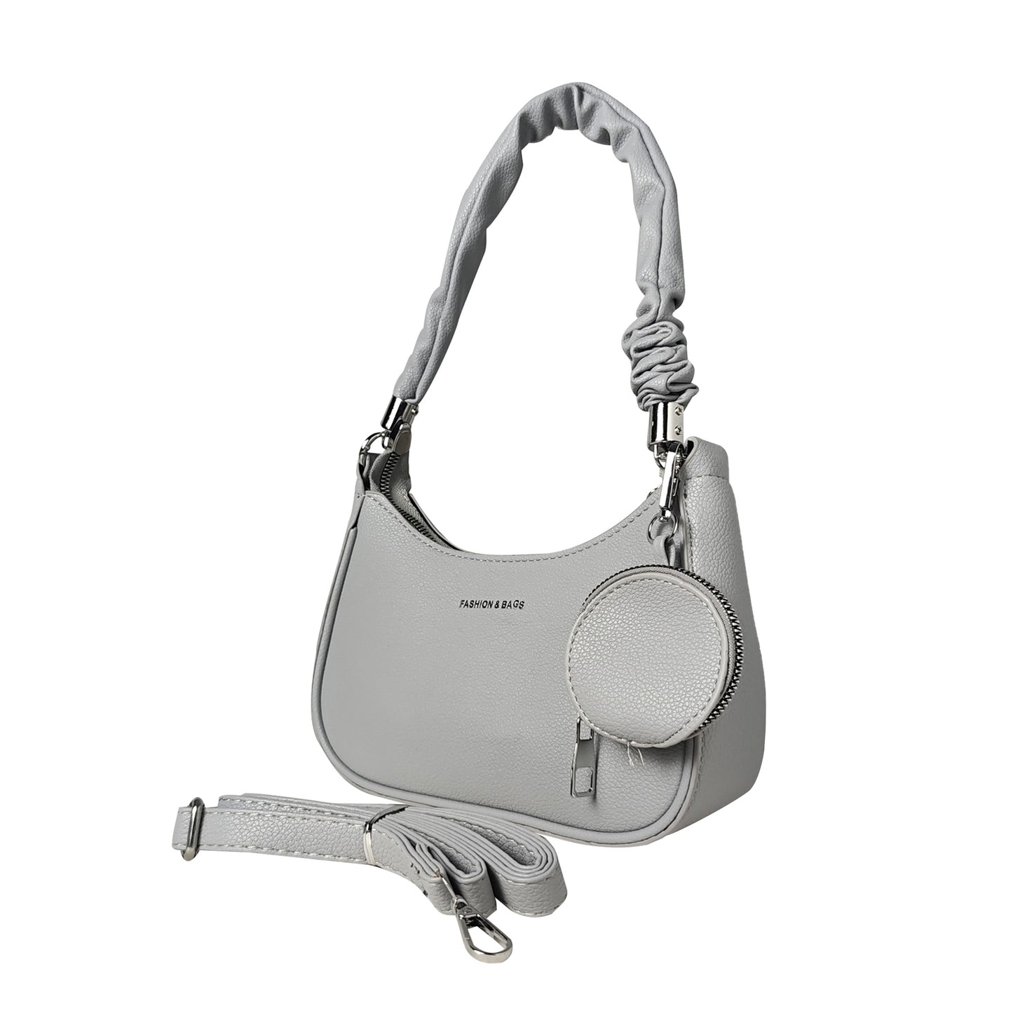 Justbags Elegant Stylish Mini Shoulder Handbag for Women with Zipper- Grey