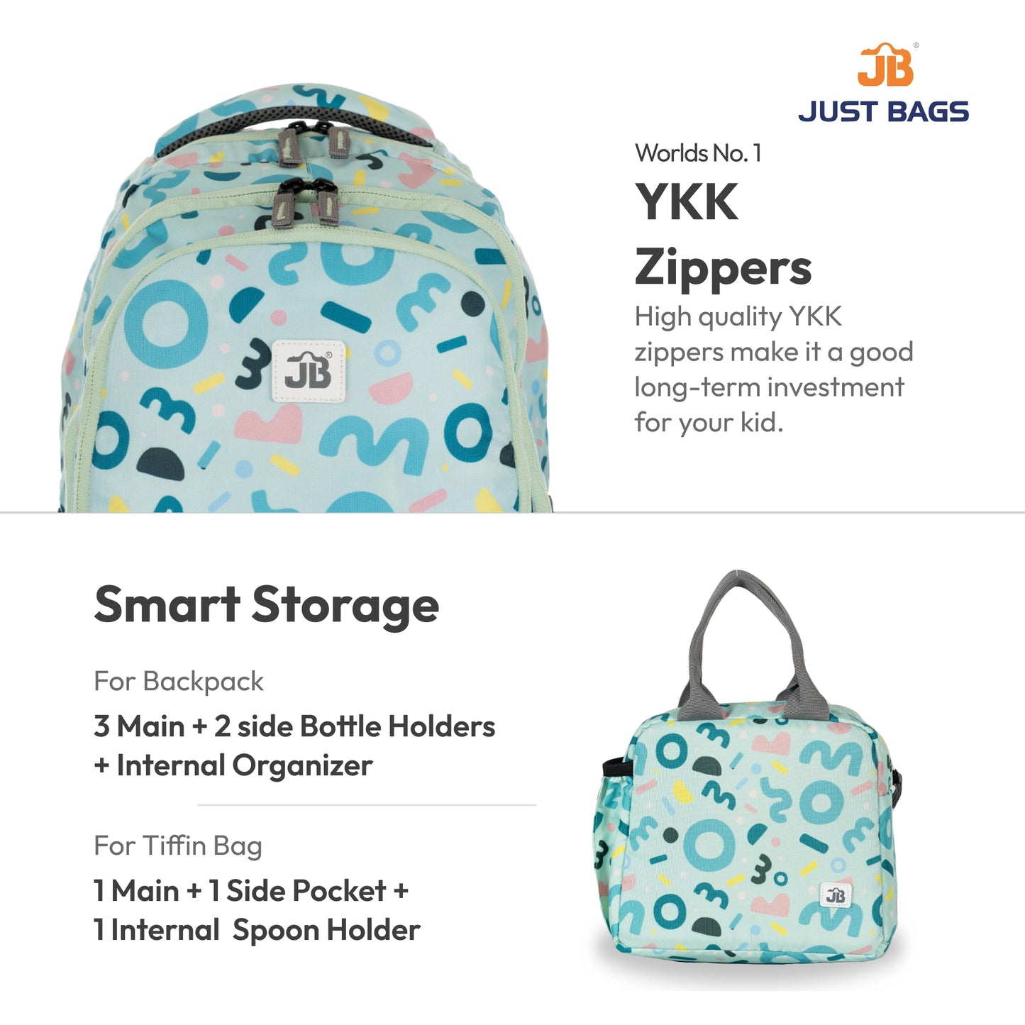 Primary School 24L Backpack & 6L TiffinBag Combo for Kids – 17 Inches-7.5 Inches | Ages 6–8