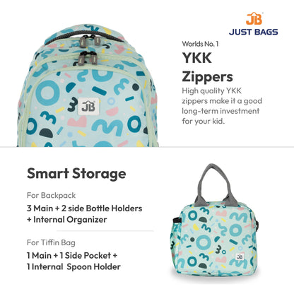 Primary School 24L Backpack & 6L TiffinBag Combo for Kids – 17 Inches-7.5 Inches | Ages 6–8