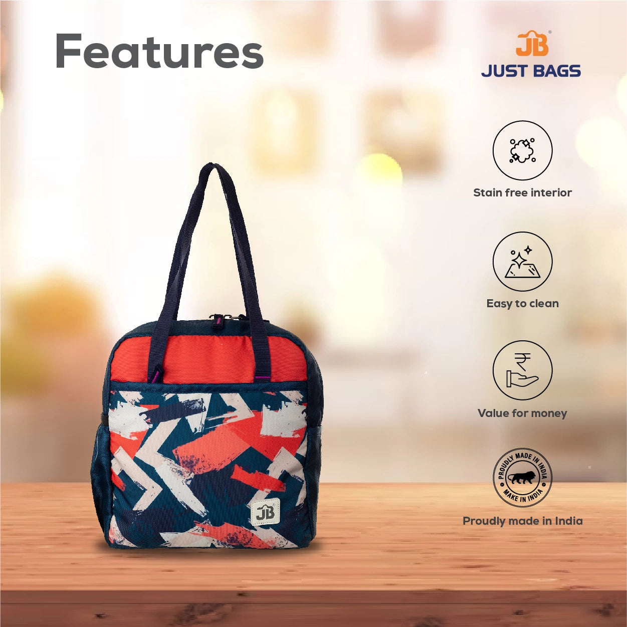JUSTBAGS Taste-Trekker 8L Insulated Lunch Bag with Bottle Holder