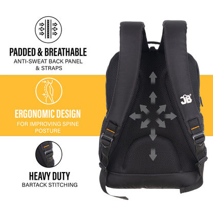 Byte Unisex Black Red Sleek Laptop Backpack