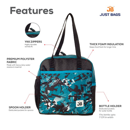 JUSTBAGS Taste-Trekker 8L Insulated Lunch Bag with Bottle Holder