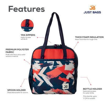 JUSTBAGS Taste-Trekker 8L Insulated Lunch Bag with Bottle Holder