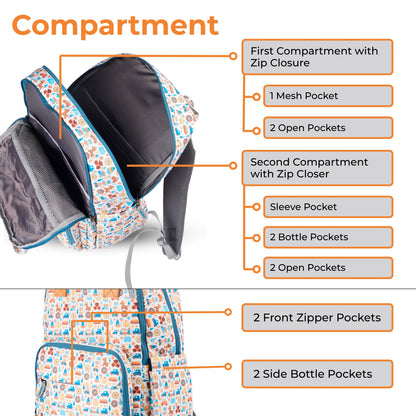 Diaper Bag Backpack - Lightweight, Durable, Travel-Friendly