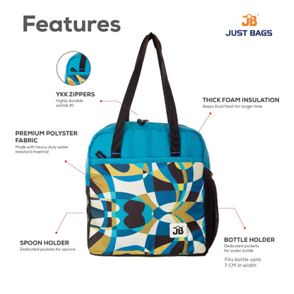 JUSTBAGS Taste-Trekker 8L Insulated Lunch Bag with Bottle Holder