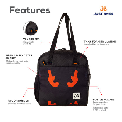 JUSTBAGS Taste-Trekker 8Ltrs Insulated Lunch Bag with Bottle Holder