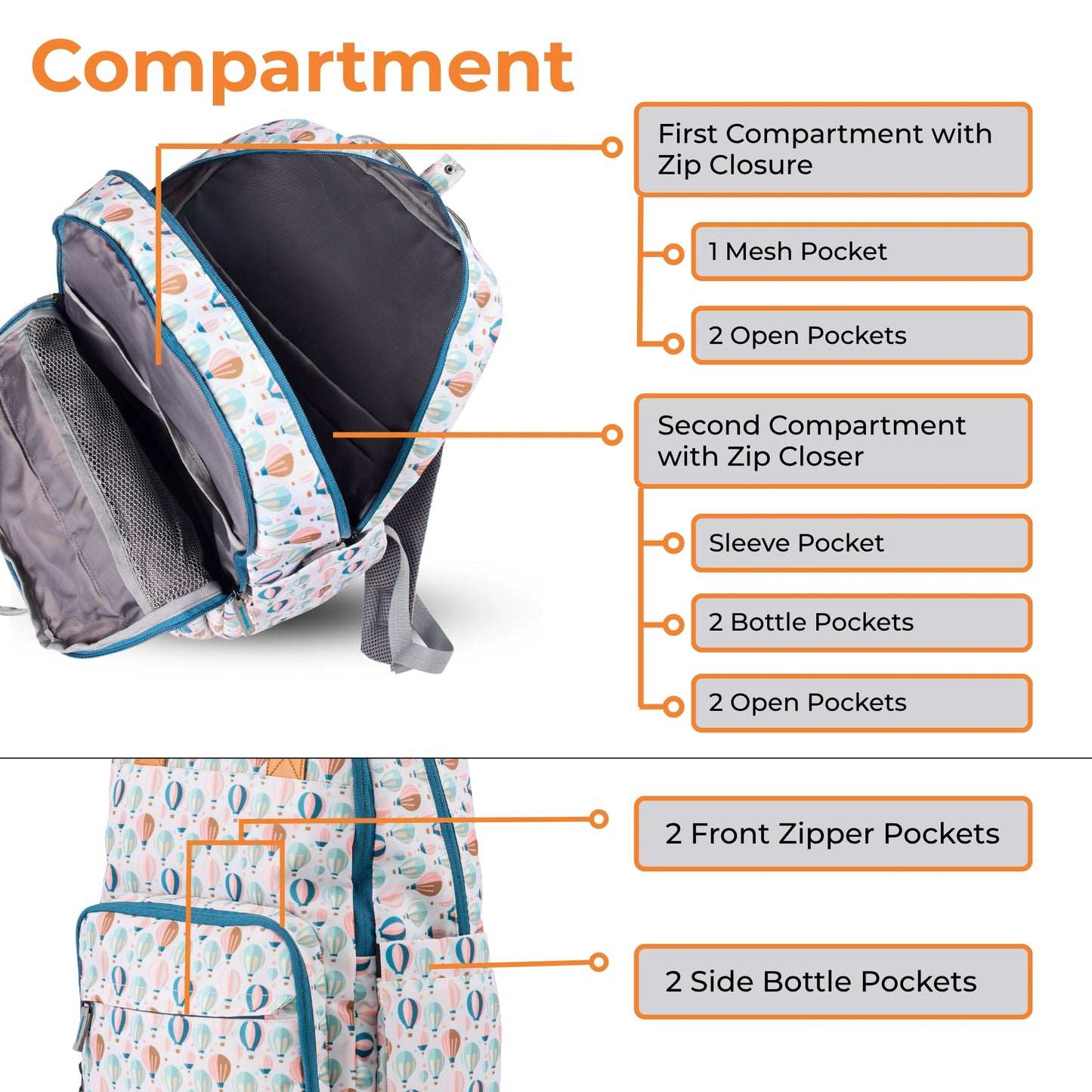 Diaper Bag Backpack - Lightweight, Durable, Travel-Friendly