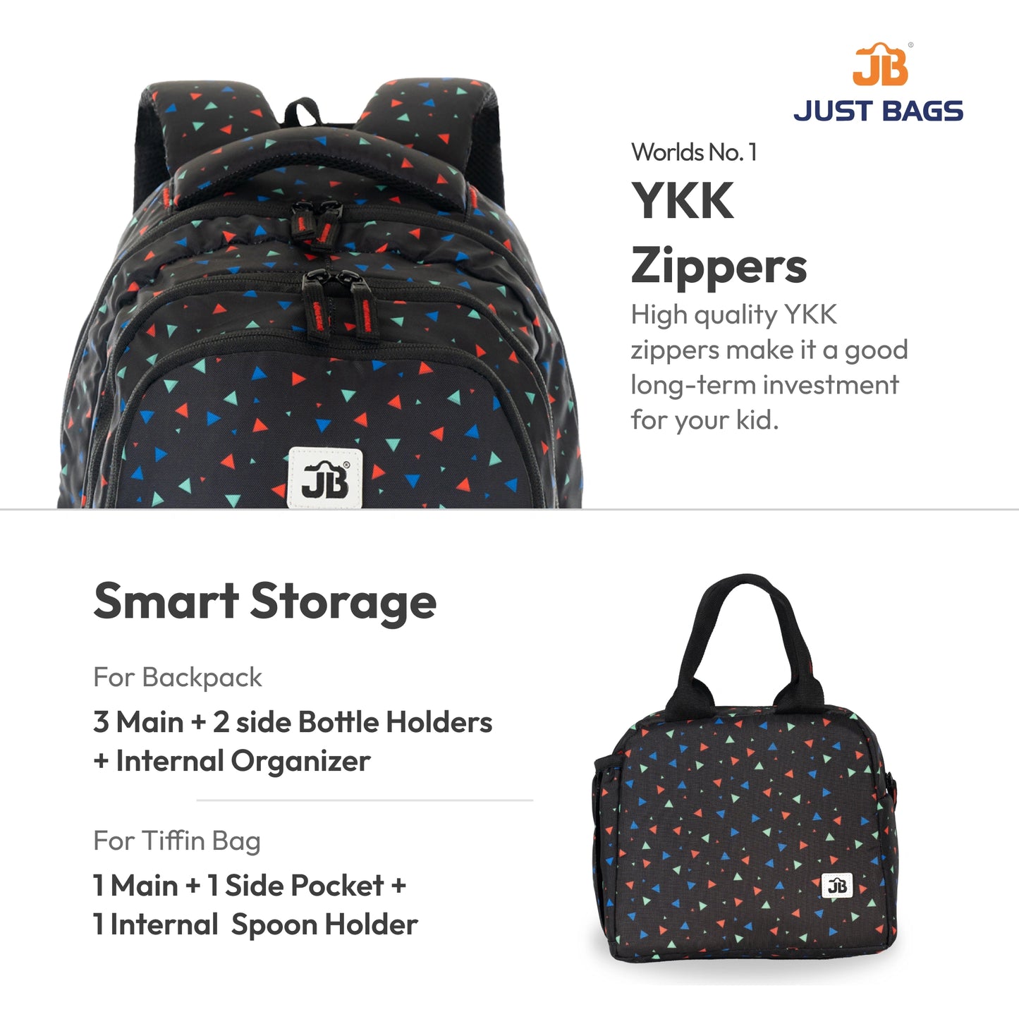 Primary School 24L Backpack & 6L TiffinBag Combo for Kids – 17 Inches-7.5 Inches | Ages 6–8