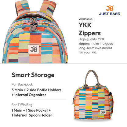 Primary School 24L Backpack & 6L TiffinBag Combo for Kids – 17 Inches-7.5 Inches | Ages 6–8