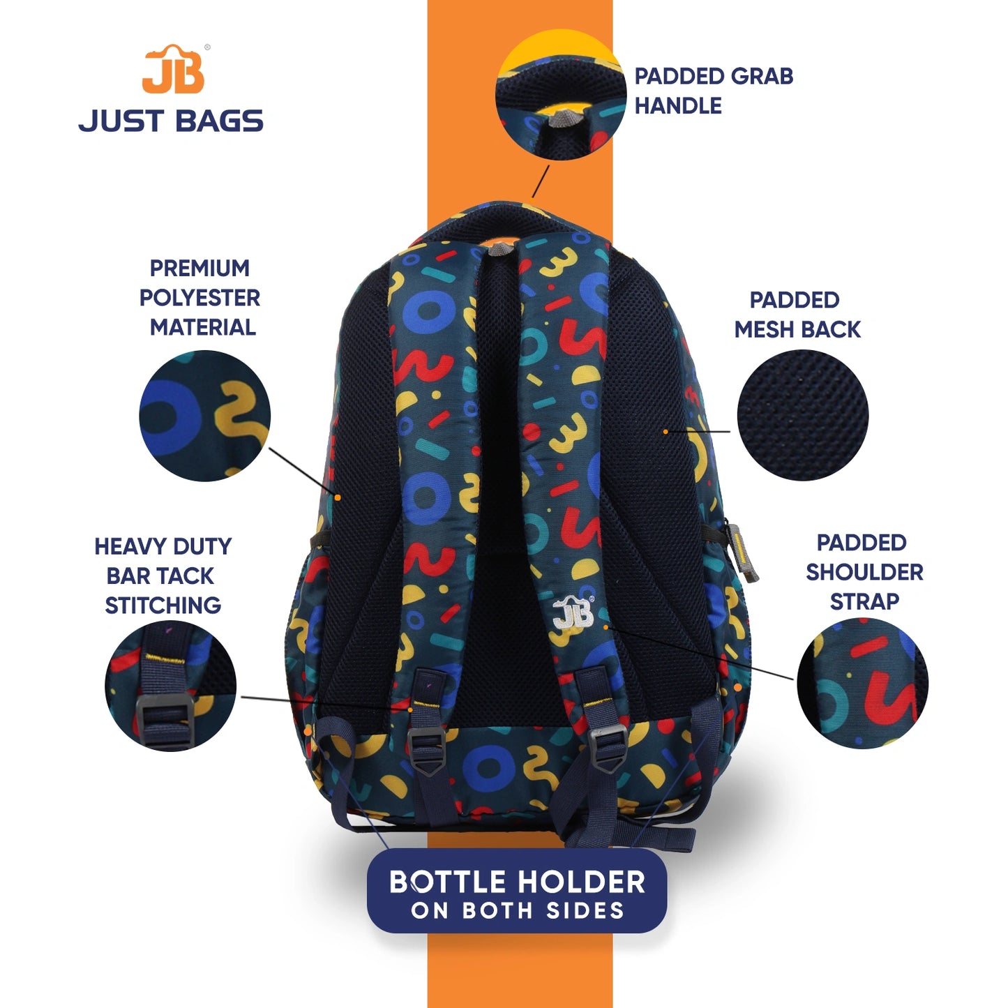 Classic School Bag(43cm)(17 inches) & Tiffin Bag(26cm) Combo – Stylish, Durable & Water-Resistant | Lightweight Backpack