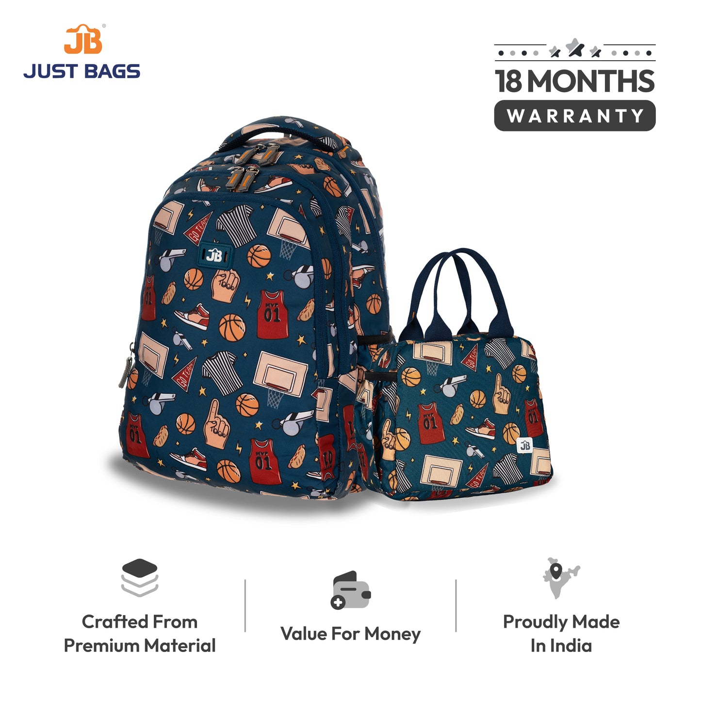 PreSchool Combo 18L Backpack & 6L TiffinBag For Toddlers – 15 Inches & 7.5 Inches | Ages 2–4.5