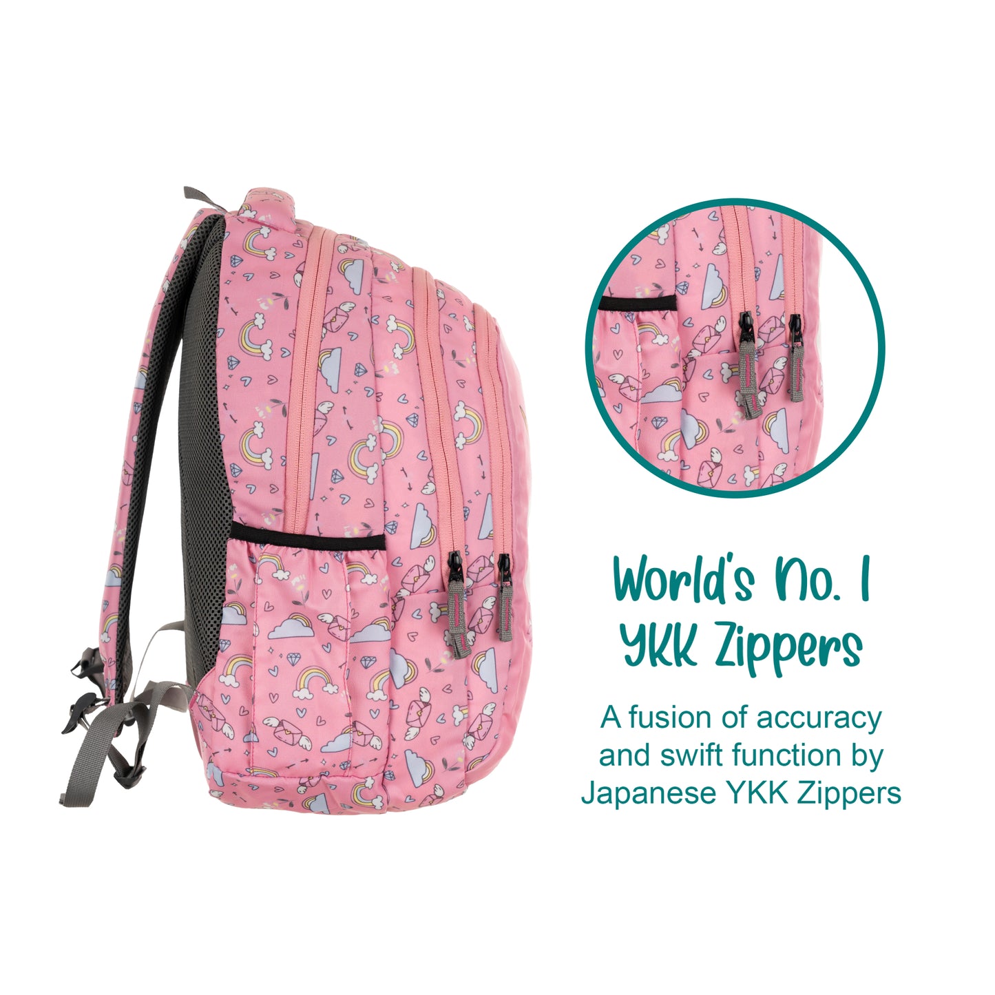 Unicorn Printed Classic Multicolor School Bag for Kids aged 1.5 to 4 years -15 Inches (Pink)