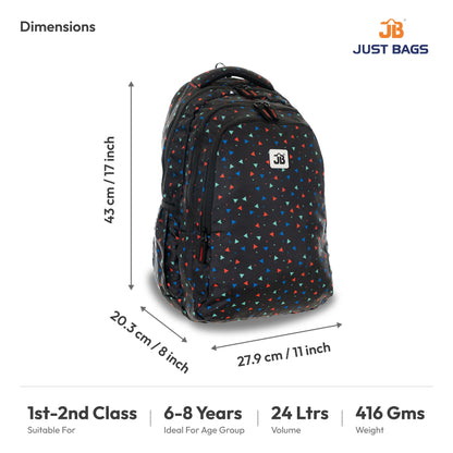 Artzy Primary School 24L Backpack for Kids – 17 Inches | Ages 6–8