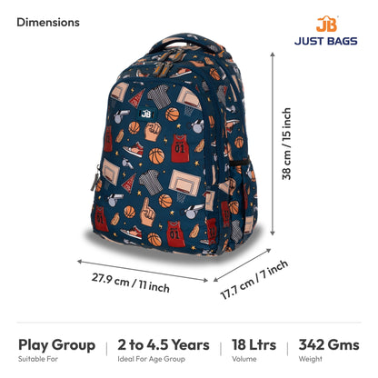 Preschool Durable 18L Backpack for Toddlers – 15" (38 cm) | Ages 2–4.5