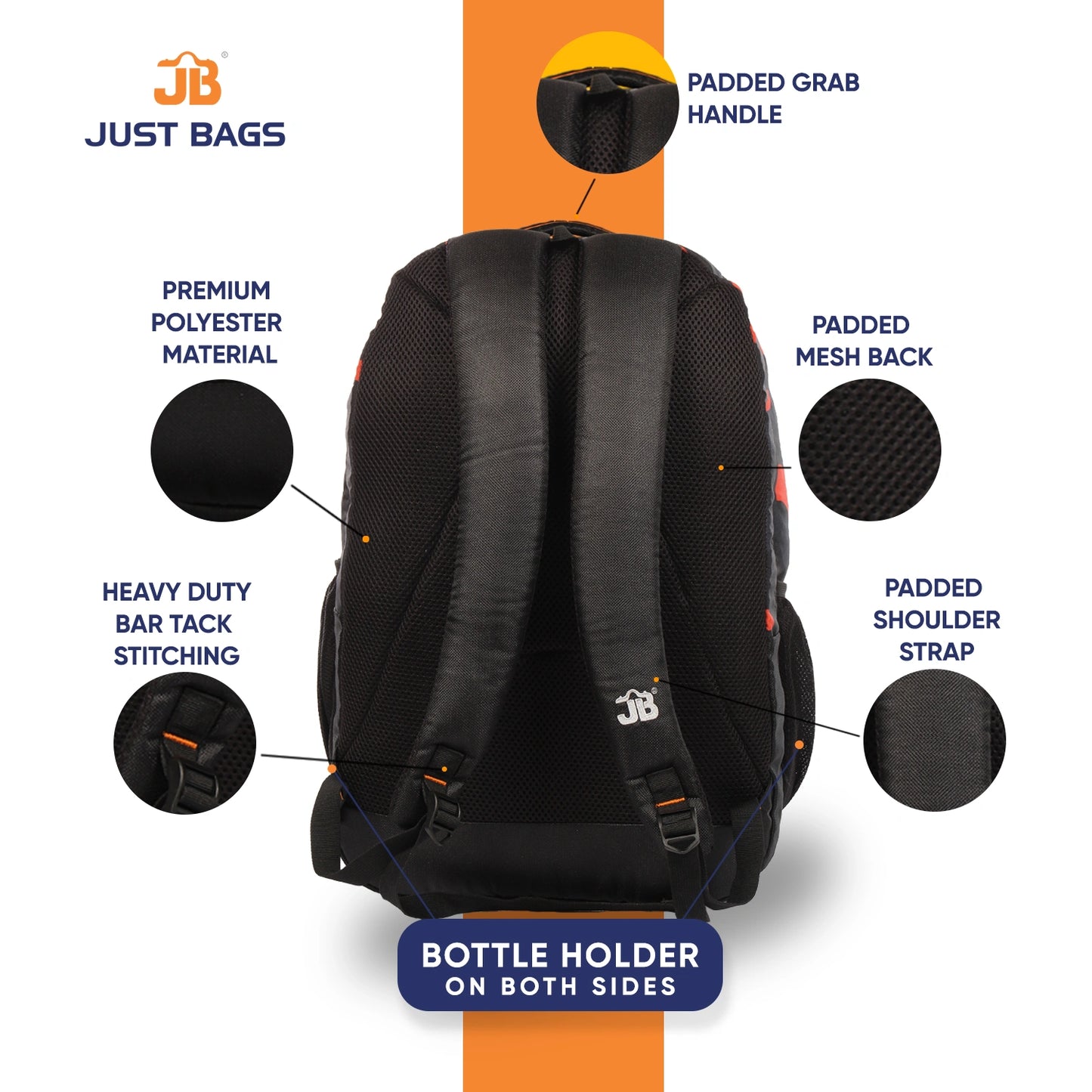Classic College/School Bag(48cm)(19 inches) & Tiffin Bag(26cm) Combo – Stylish, Durable & Water-Resistant | Lightweight Backpack