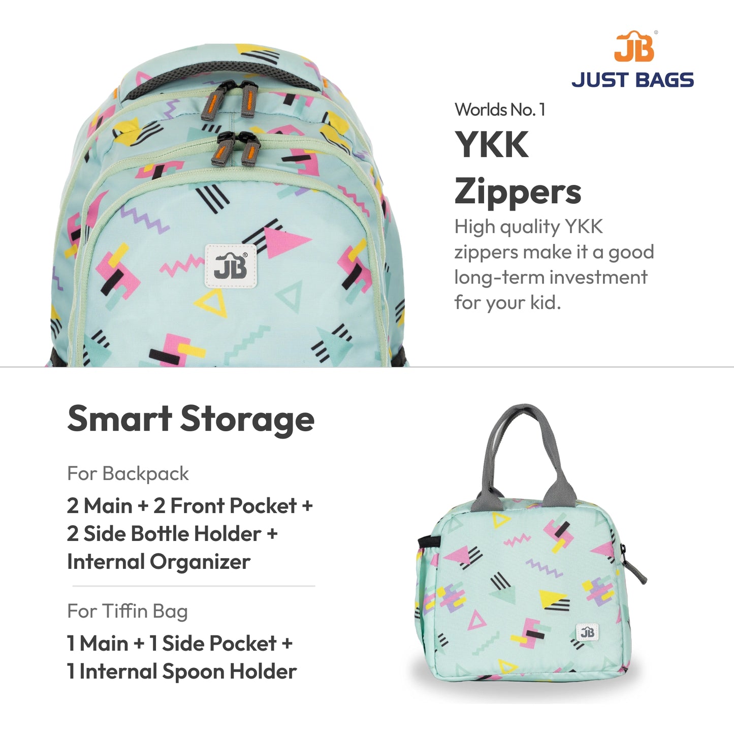 Primary School 25L Backpack & 6L TiffinBag Combo for Kids – 17 Inches-7.5 Inches | Ages 8–10