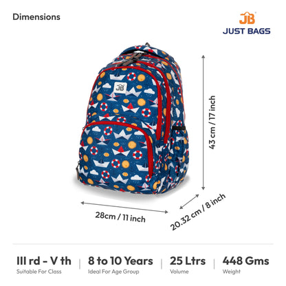 Primary School 25L Backpack for Kids – 17 Inches | Ages 8–10