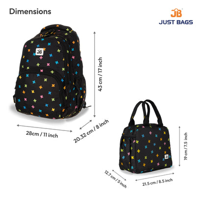 Primary School 25L Backpack & 6L TiffinBag Combo for Kids – 17 Inches-7.5 Inches | Ages 8–10