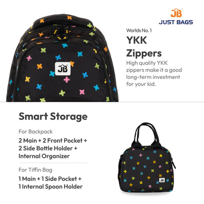 Primary School 25L Backpack & 6L TiffinBag Combo for Kids – 17 Inches-7.5 Inches | Ages 8–10