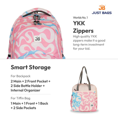 Primary School 25L Backpack & 8L TiffinBag Combo for Kids – 17 Inches & 10.5 Inches | Ages 8–10