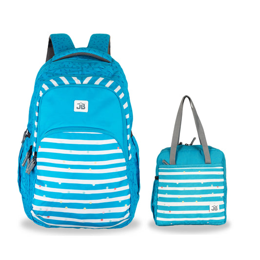 Secondary School 34L Backpack & 8L TiffinBag Combo for Kids – 18 Inches & 10.5 Inches | Age 9+